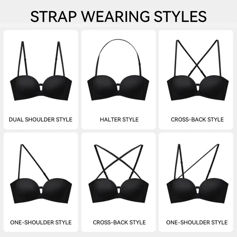 Maison Belle™ Strapless Front-Closure Push-Up Bra, Lift & Support, Padded