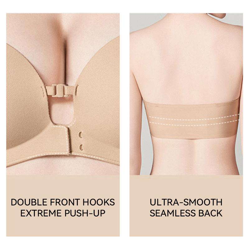 Maison Belle™ Strapless Front-Closure Push-Up Bra, Lift & Support, Padded