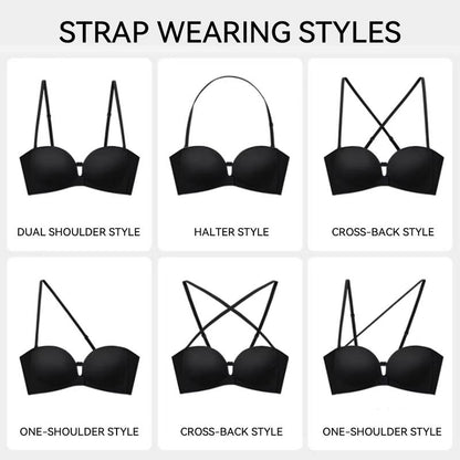 Maison Belle™ Strapless Front-Closure Push-Up Bra, Lift & Support, Padded